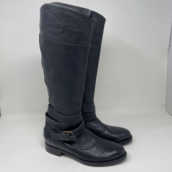Buttero Women's Riding Tall Boots Wrap Around Buckle Black Leather Size EU 36 - Picture 12 of 12